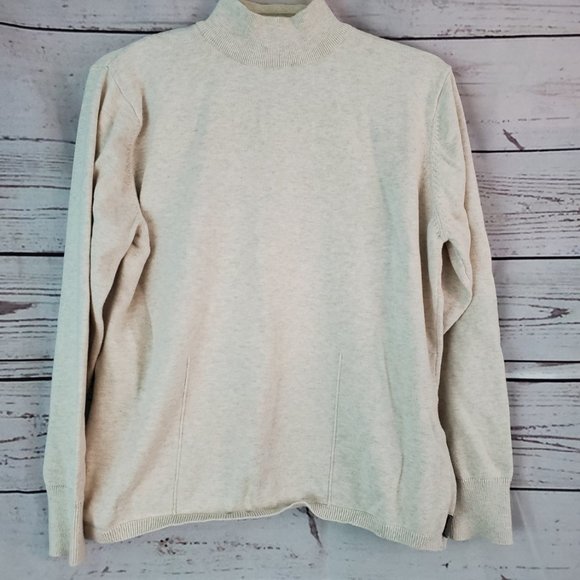 Woolrich Sweaters - Woolrich Mock Neck Sweater Tan Cream Large